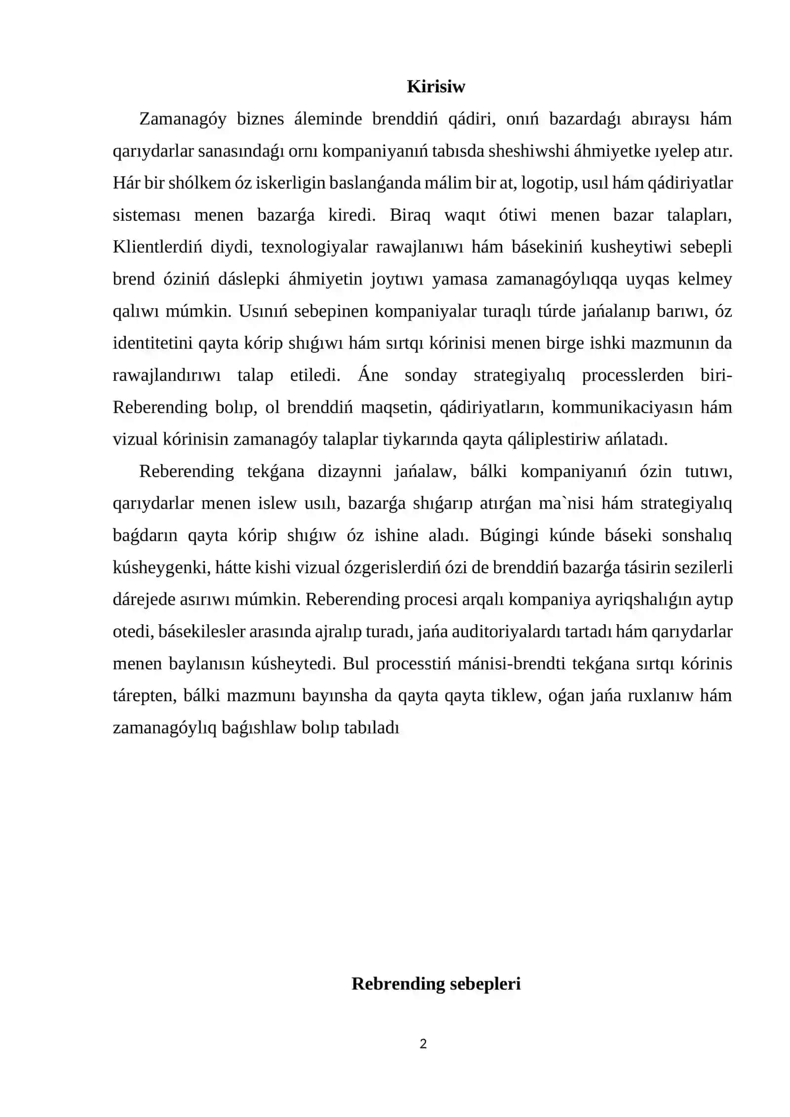 Rebrending: sebepleri, procesi ham tabis faktorlari 2