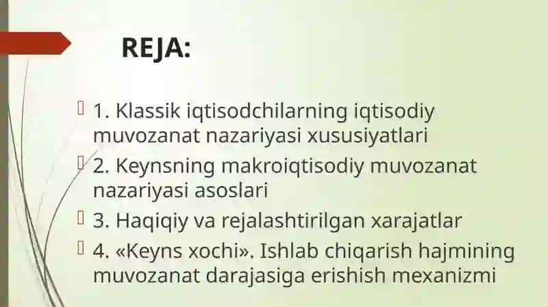 KEYNSNING MAKROIQTISODIY MUVOZANAT MODELI 2