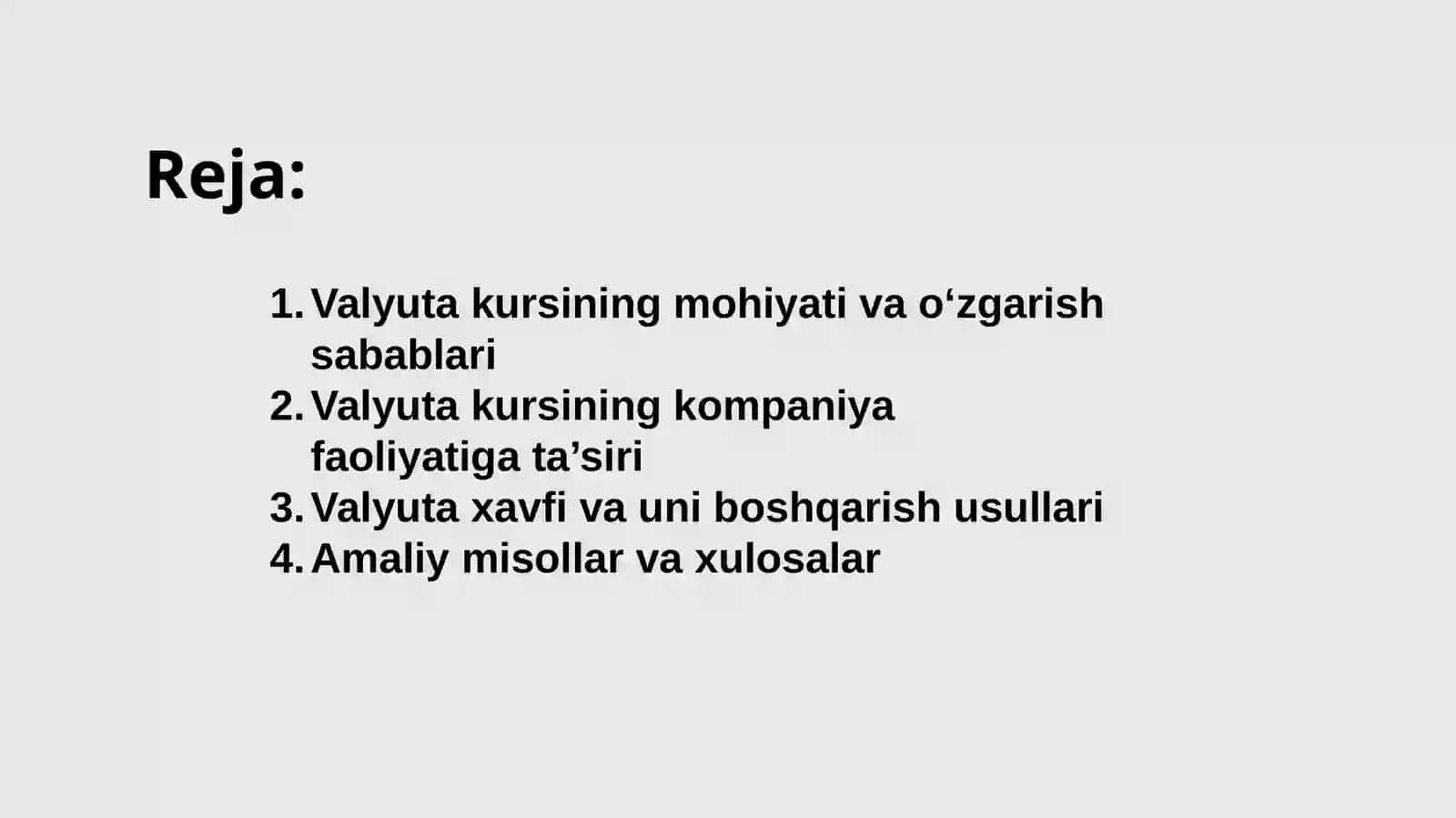 Valyuta kursining o’zgarishi va uning kompaniya moliyaviy holatiga ta’siri 2