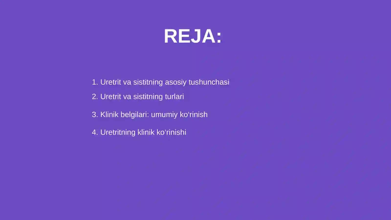 Uretrit va sistitning klinik ko‘rinishlari 2