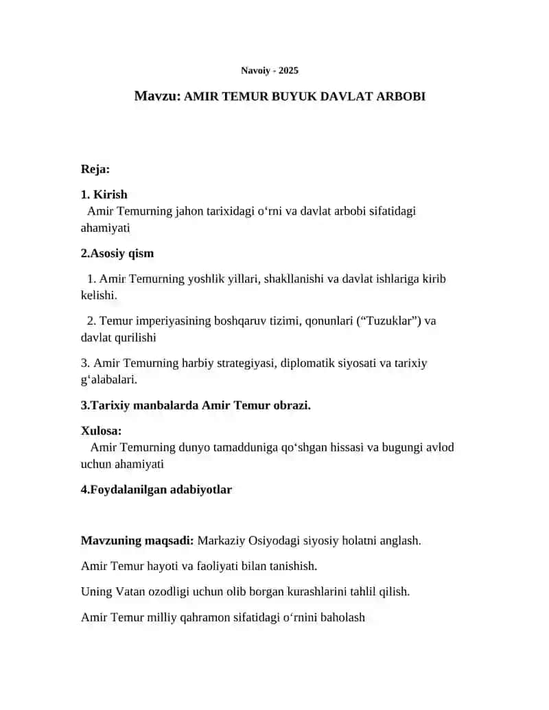 AMIR TEMUR BUYUK DAVLAT ARBOBI 2