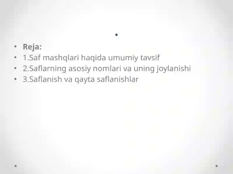 Safmashqlari haqida umumiy tavsif 2