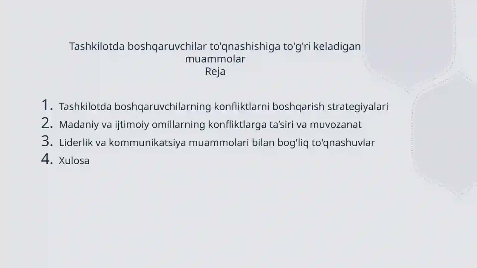 Tashkilotda boshqaruvchilar to'qnashishiga to'g'ri keladigan muammolar 2