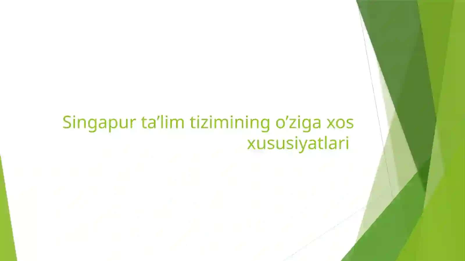 Singapur ta'lim tizimi 2