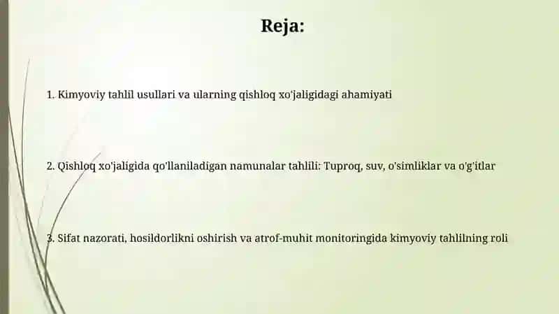 Kimyoviy tahlil usullari va ularning qishloq xójaligida qòllanilishi 2