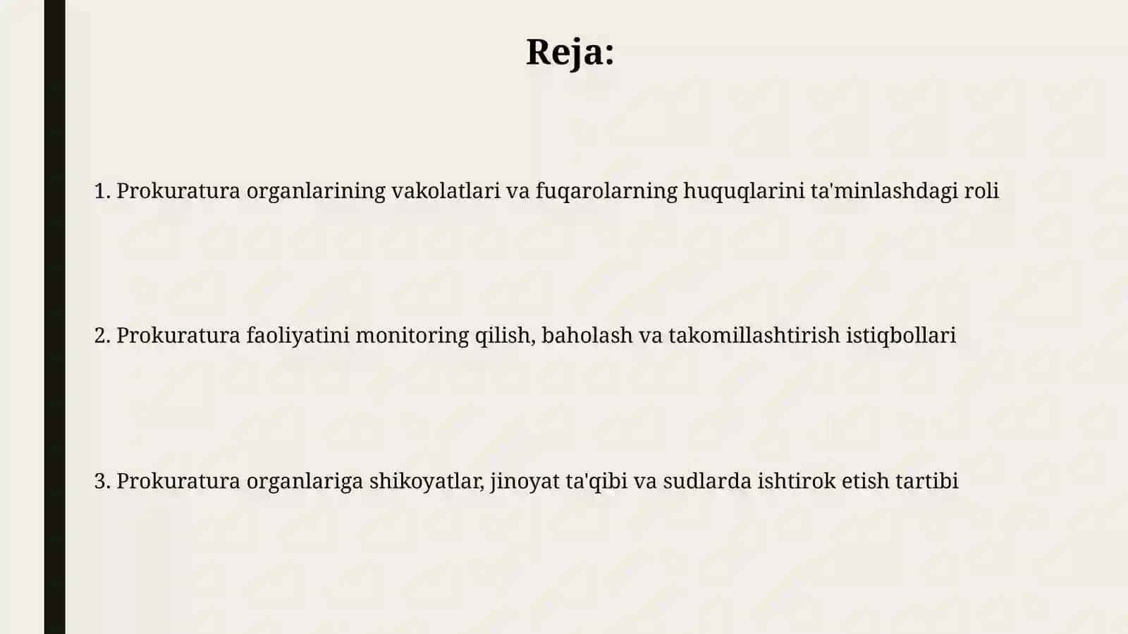 Prokuratura fuqarolarning huquq va erkinliklarini ta'minlashorganisifatida 2