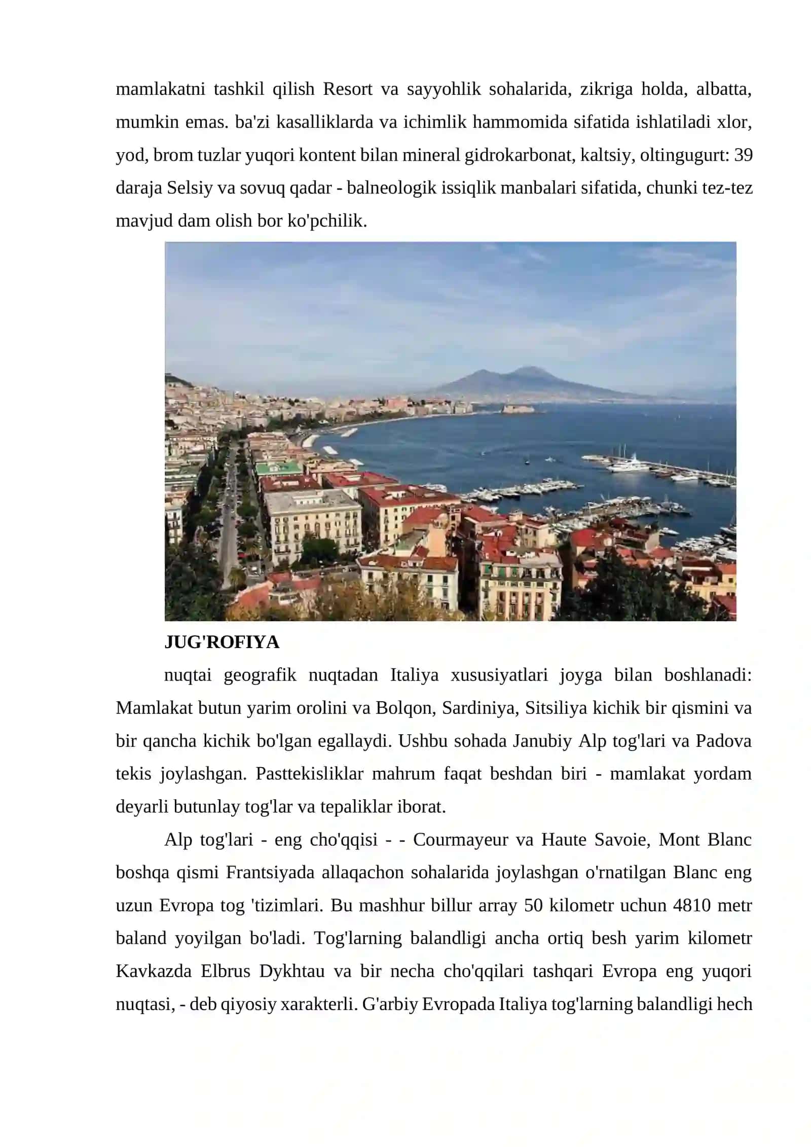 ITALIYA IQTISODIY VA GEOGRAFIK XUSUSIYATLARI 2