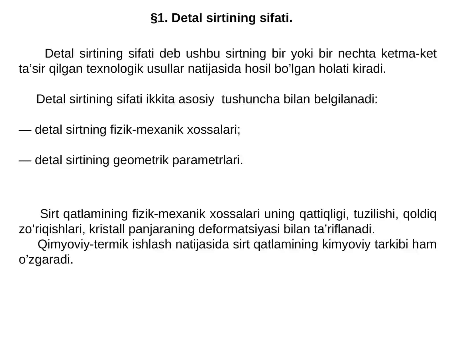 Ishlov berilgan yuzaning g’adir-budurligi 2