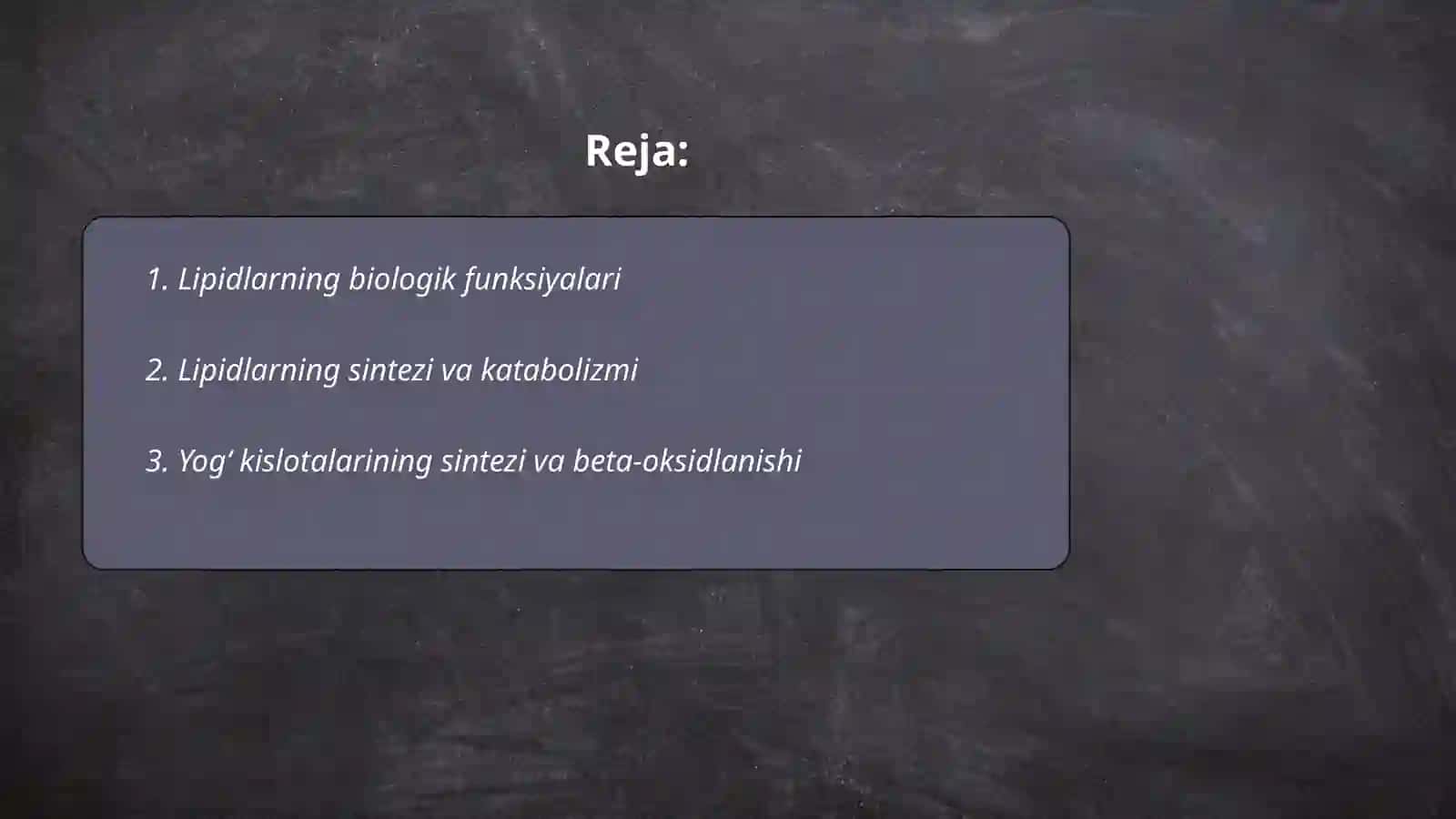 Lipidlar almashinuvi va yog' kislotalari sintezi 2
