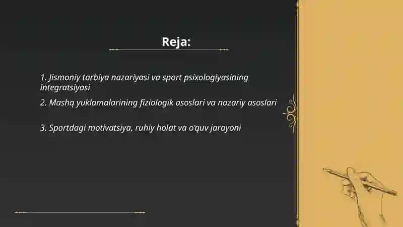 Jismoniy tarbiya tarbiya nazariyasi va boshqa fanlar pisihalogiya fizyalogiya biyokimyo bilan aloqasi 2