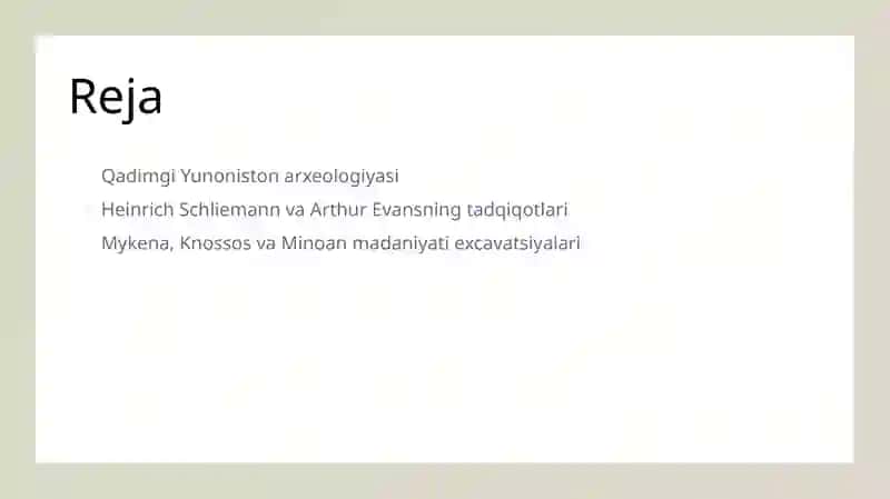 Qadimgi Yunoniston G.ʼShlimonvaA.Evonstadqiqotlari 2