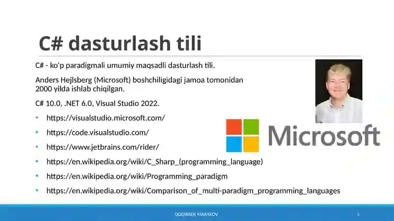 Dasturlash tili asoslari 2