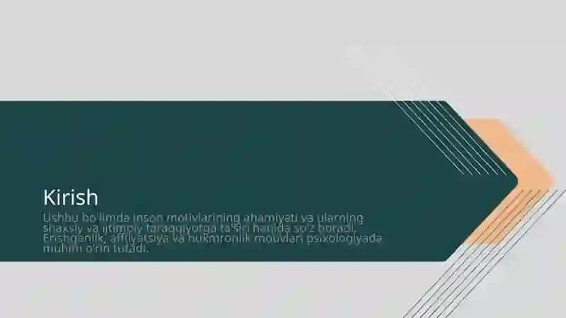 Erishganlik, affilyatsiya va hukmronlik motivi 2
