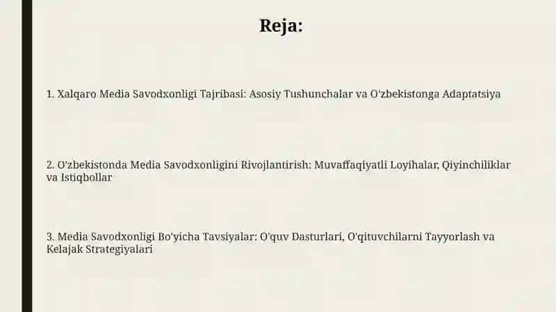 Mediasavodxonlik boʻyicha xalqaro tajriba va uni Oʻzbekistonga moslashtirish 2