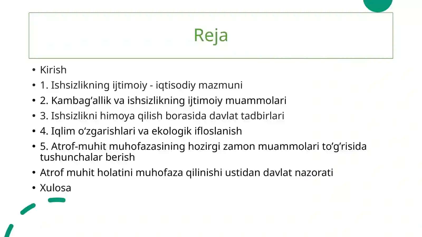 KAMBAGʻALLIKVA ISHSIZLIK MUAMMOSI IJTIMOIY MUAMMO, EKOLOGIK MUAMMO IQLIm.ʻZGARISHLARITABIATNING IFLO 2