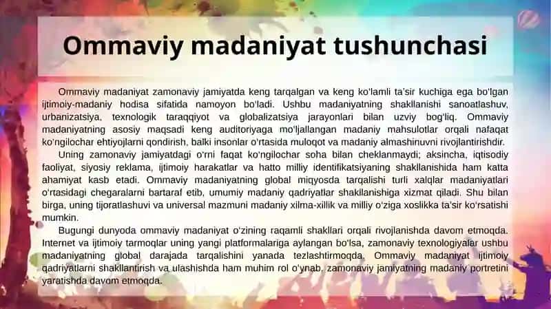 OMMAVIY MADANIYATNING SHAKLLANISH TARIXI VA UNING TURLARI 2