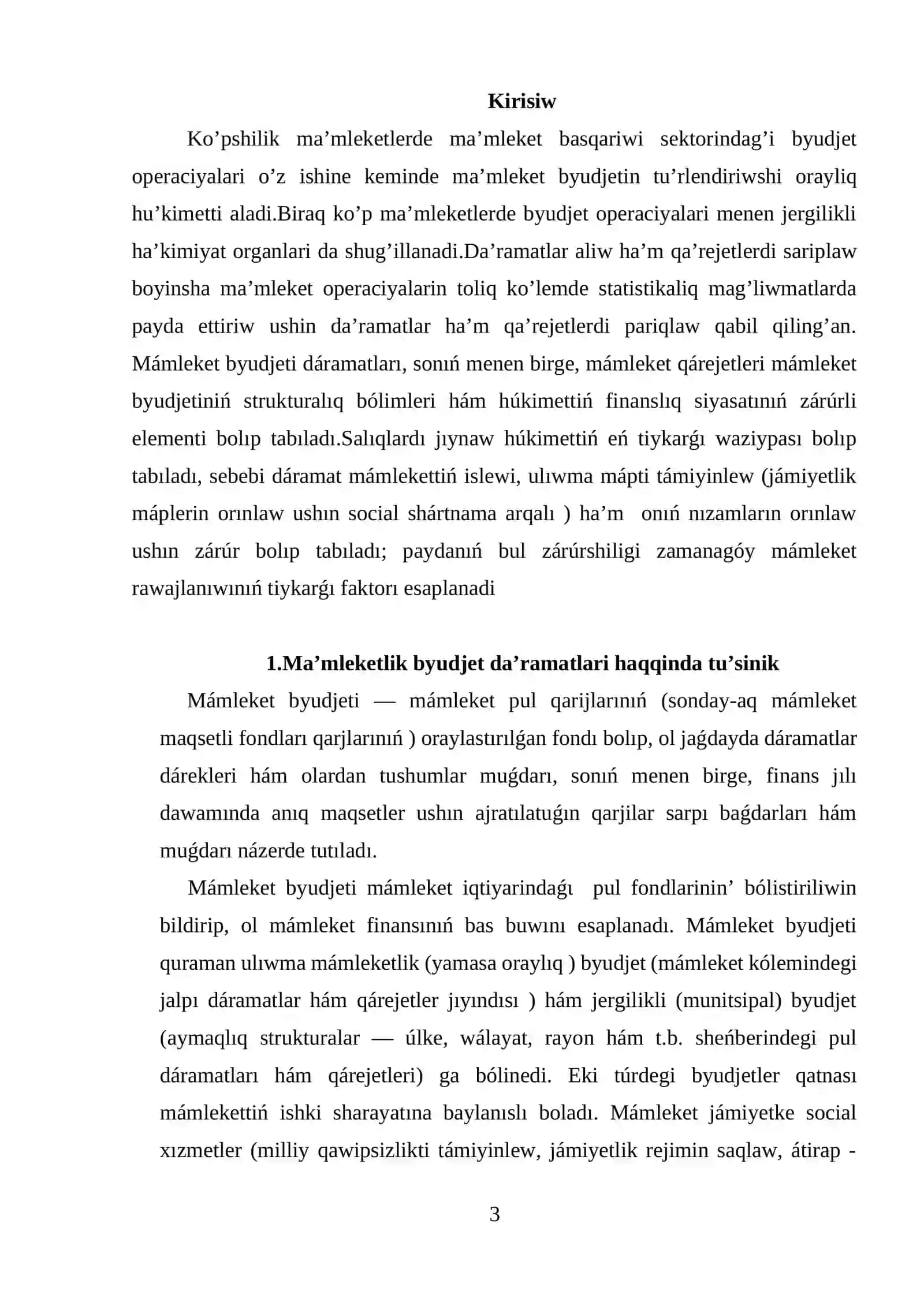 Ma’mleket byudjet dáramatlarɩ haqqɩnda túsinik 2