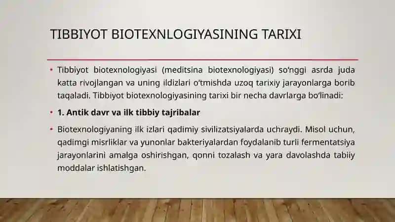 Tibbiyot biotexnologiyasi 2