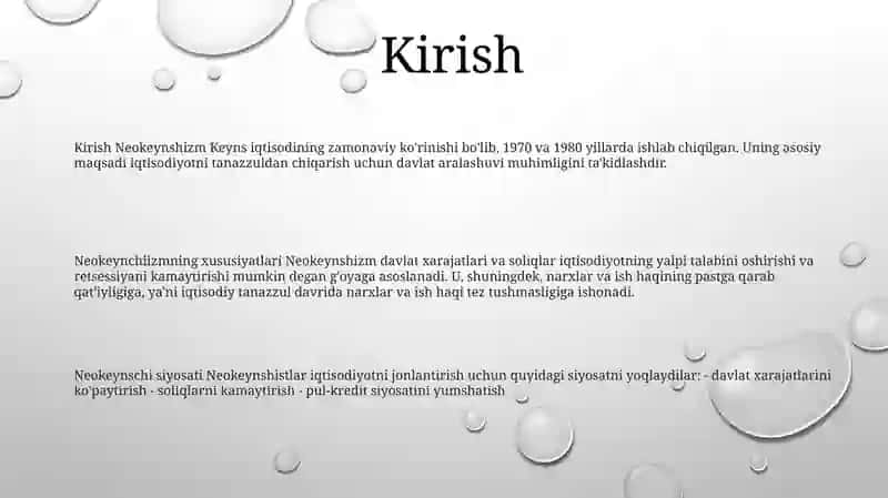 Domarning Neokeynschilik O'Sish Modellari 2