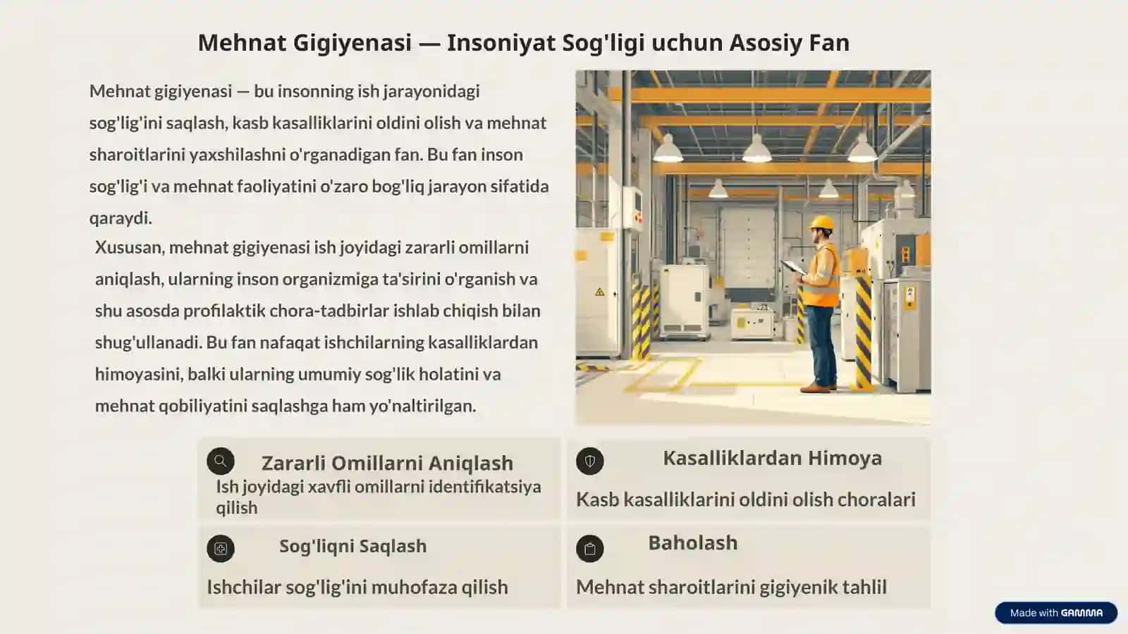 Mehnat Gigiyenasi va Kasb Tanlashda Tibbiy Maslahat 2