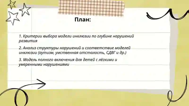 Выбор моделей инклюзии в зависимости от глубины и структуры нарушений развития у детей с особыми потребностями 2