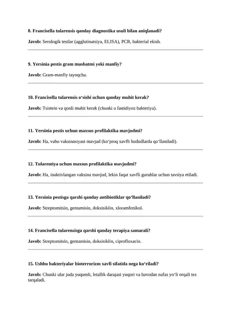 Yersinia pestis va Francisella tularensis kasalliklar 2