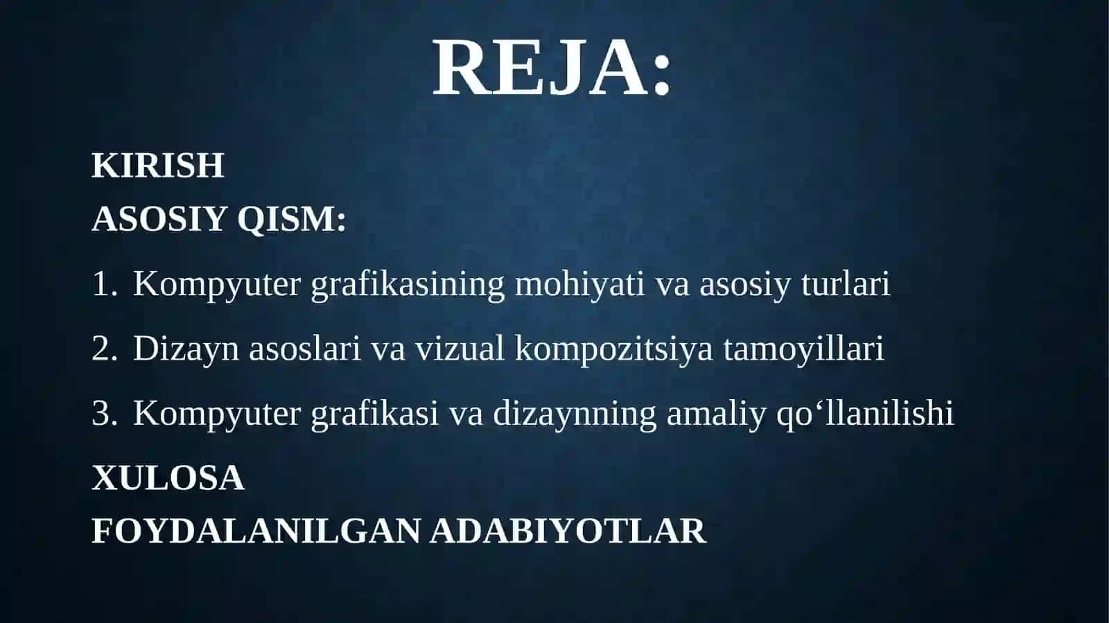 Kompyuter grafikasi va dizayn asoslari 2