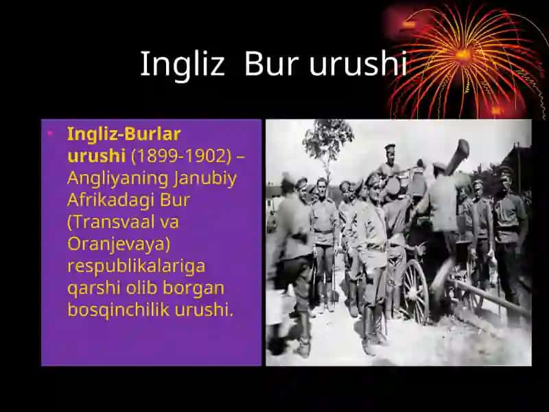 Ingliz – Bur urushi. Antaning vujudga kelishi. 1904-yil Angliya – Fransiya o‘rtasida Antanta bitimi. 2