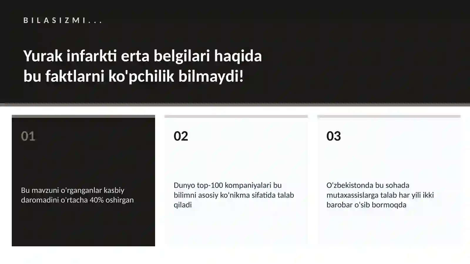 Yurak infarkti erta belgilari 2