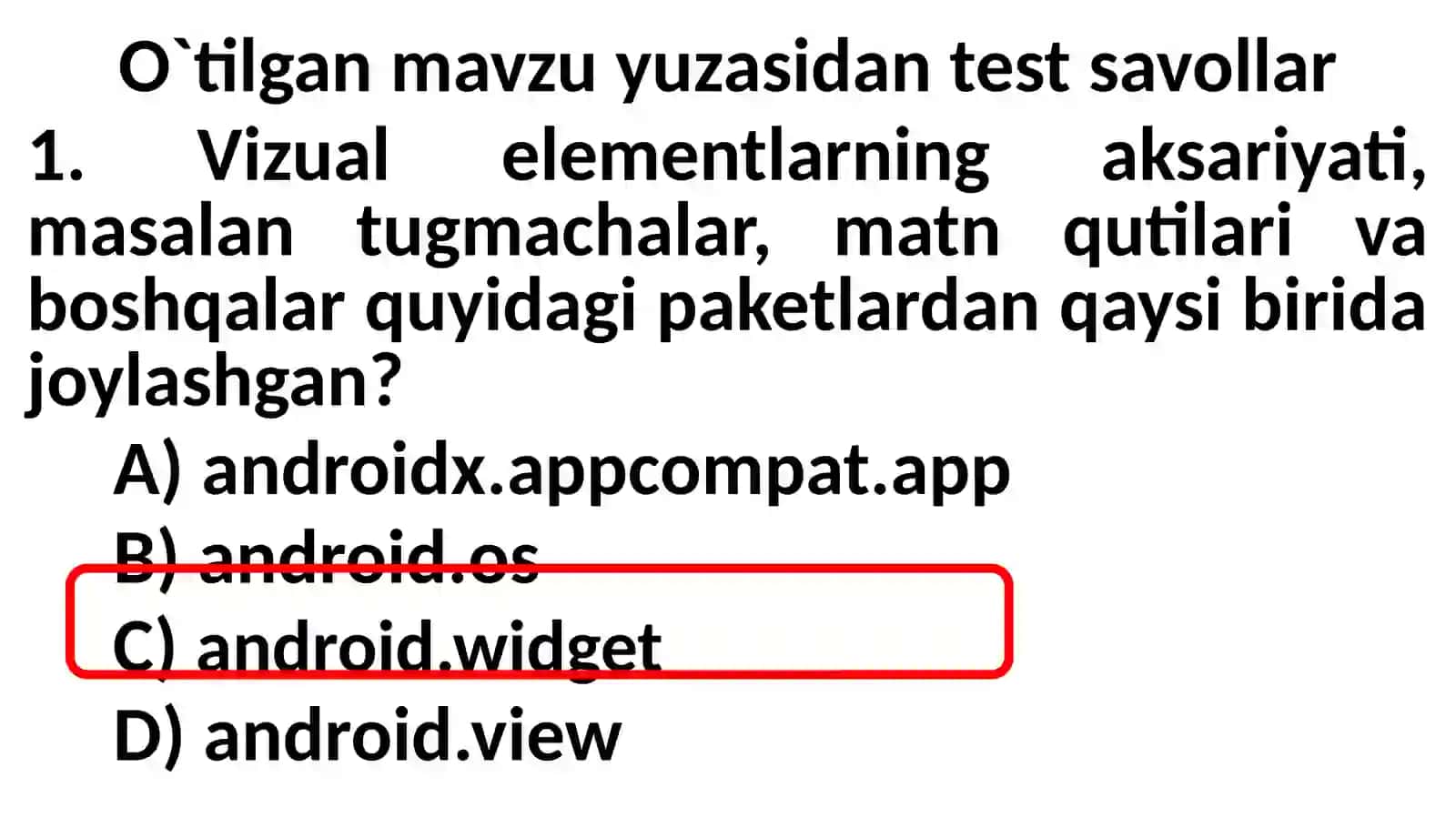 Androidilovada foydalanuvchi grafik interfeysi 2