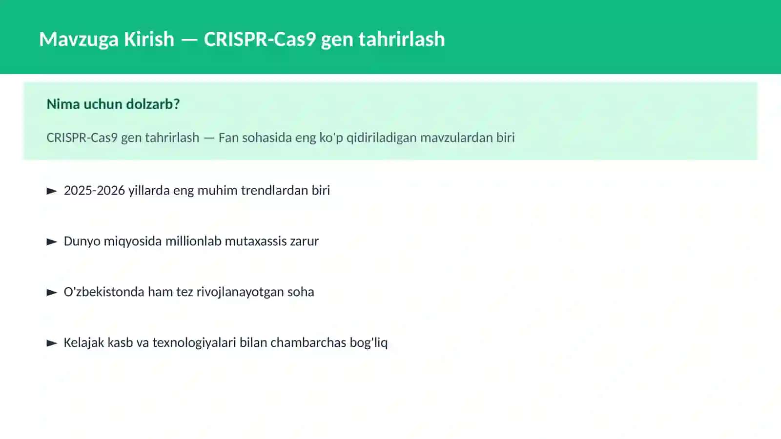 CRISPR-Cas9 gen tahrirlash 2