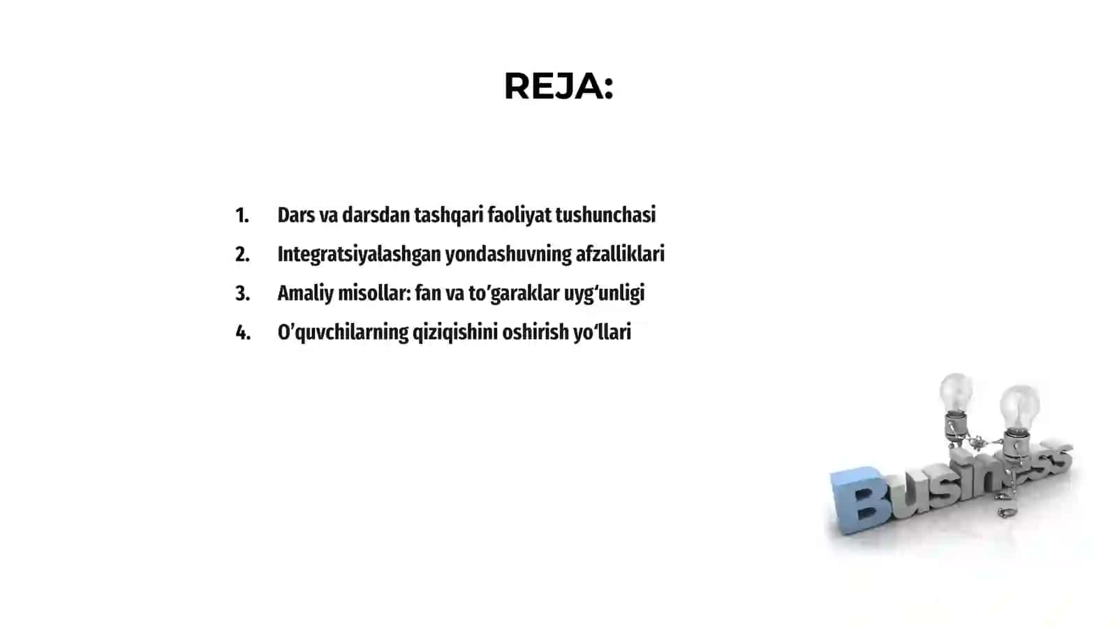 Darsni darsdan tashqari faoliyat bilan boğlash 2