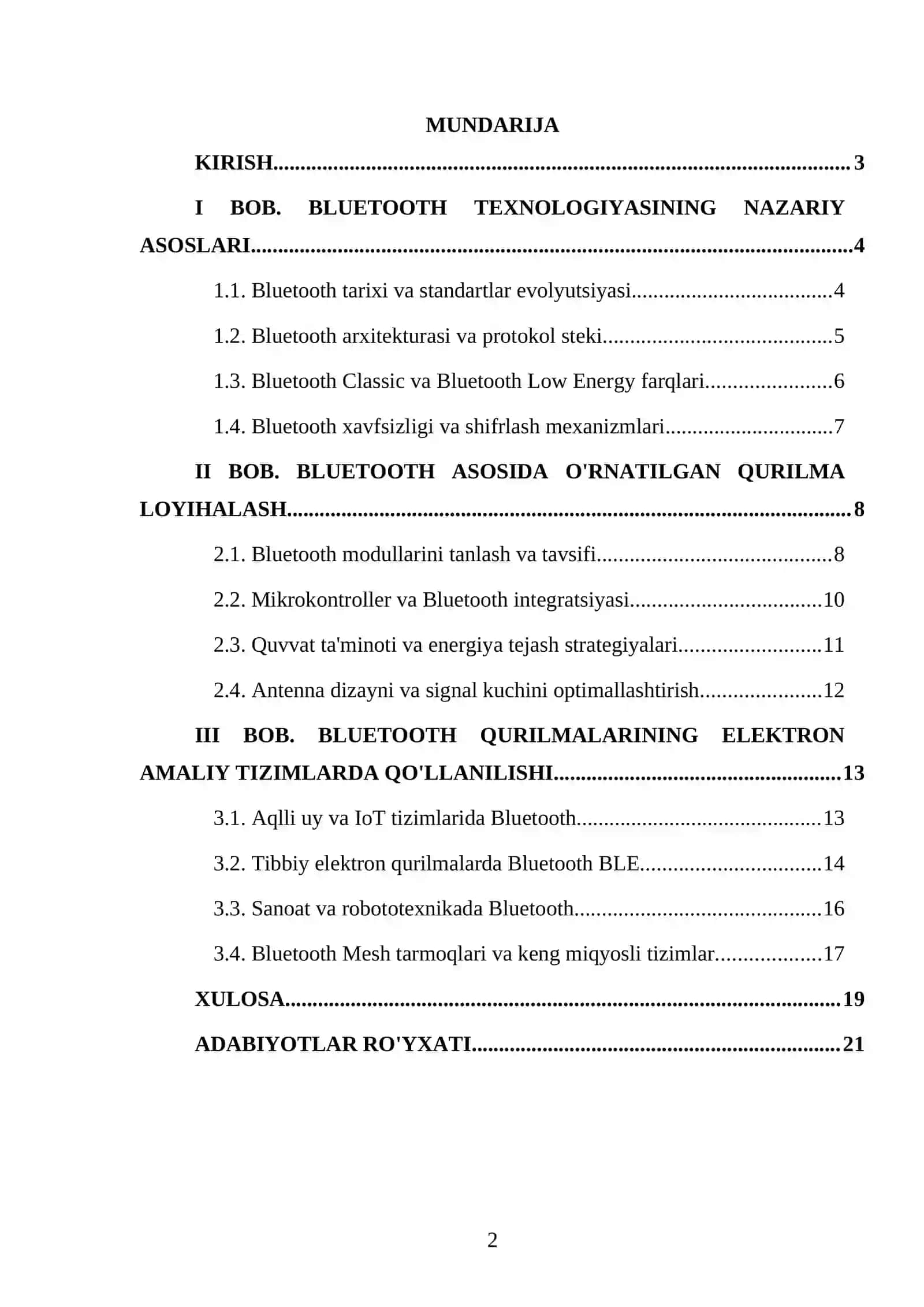 Bluetooth texnologiyasi asosida o'rnatilgan qurilma yaratish 2