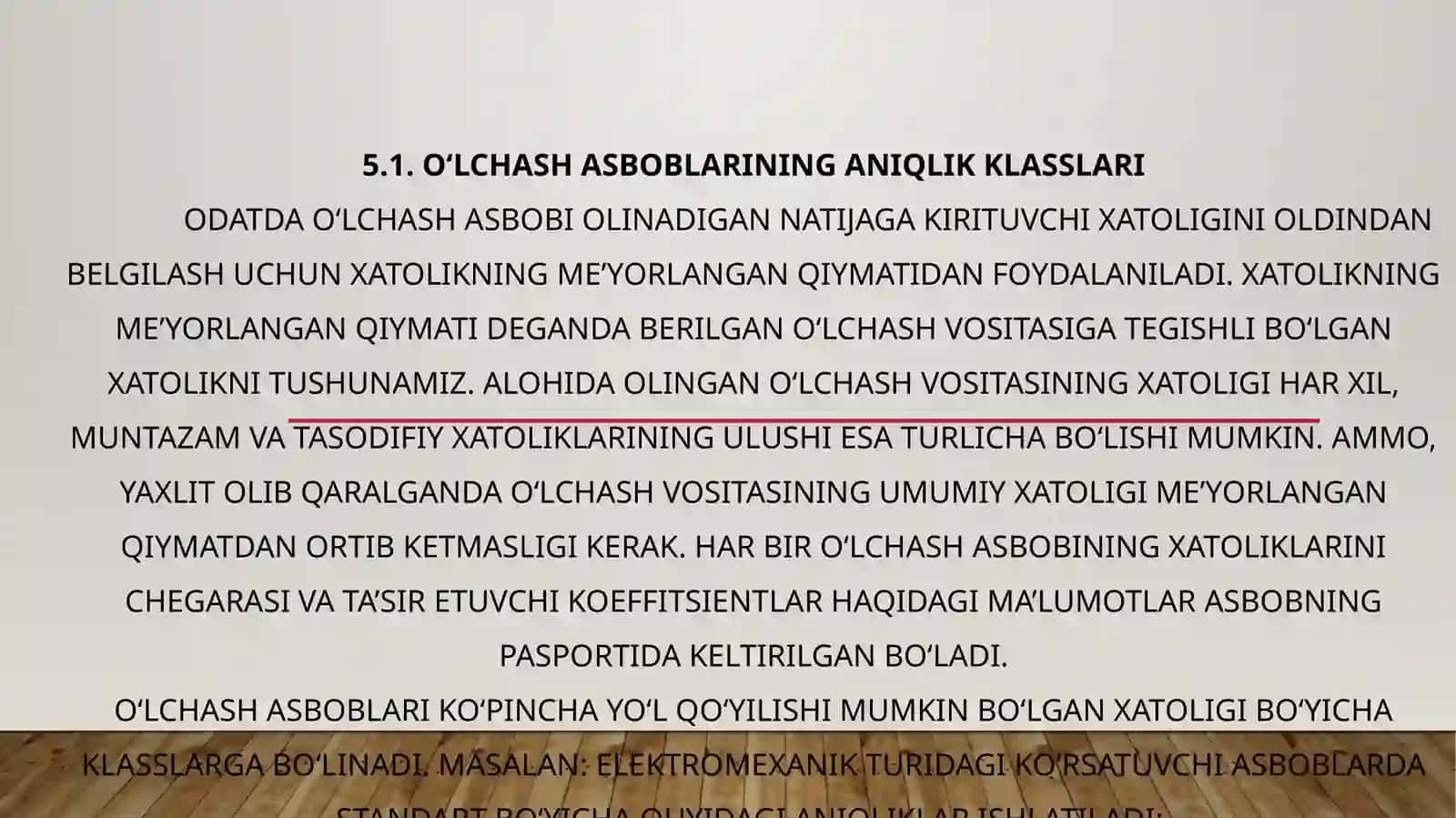 O‘lchash asboblarining aniqlik klasslari 2