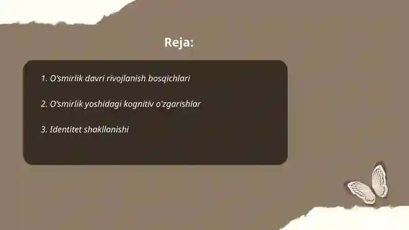 Oʻsmirlik Davrida Psixik Rivojlanish Xususiyatlari 2