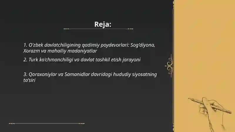 O'zbek davlatchiligining shakllanishi va taraqqiyot bosqichlari 2