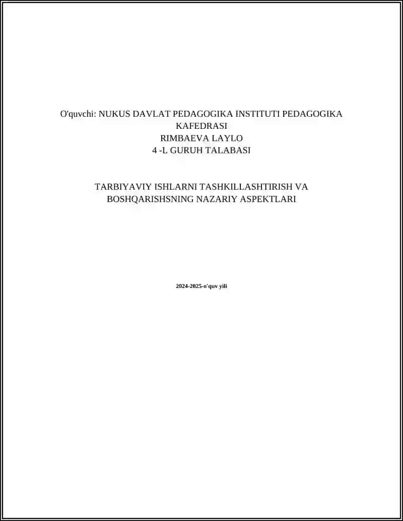 NUKUS DAVLAT PEDAGOGIKA INSTITUTI PEDAGOGIKA KAFEDRASI 2