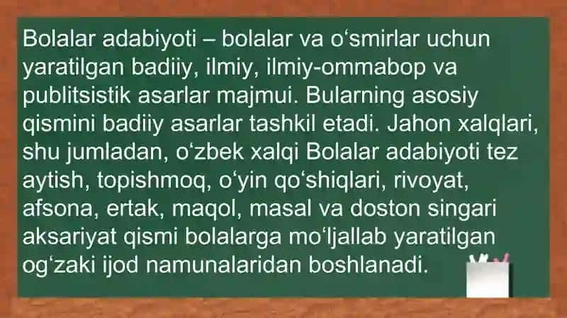 Bolalar adabiyoti faniga kirish 2
