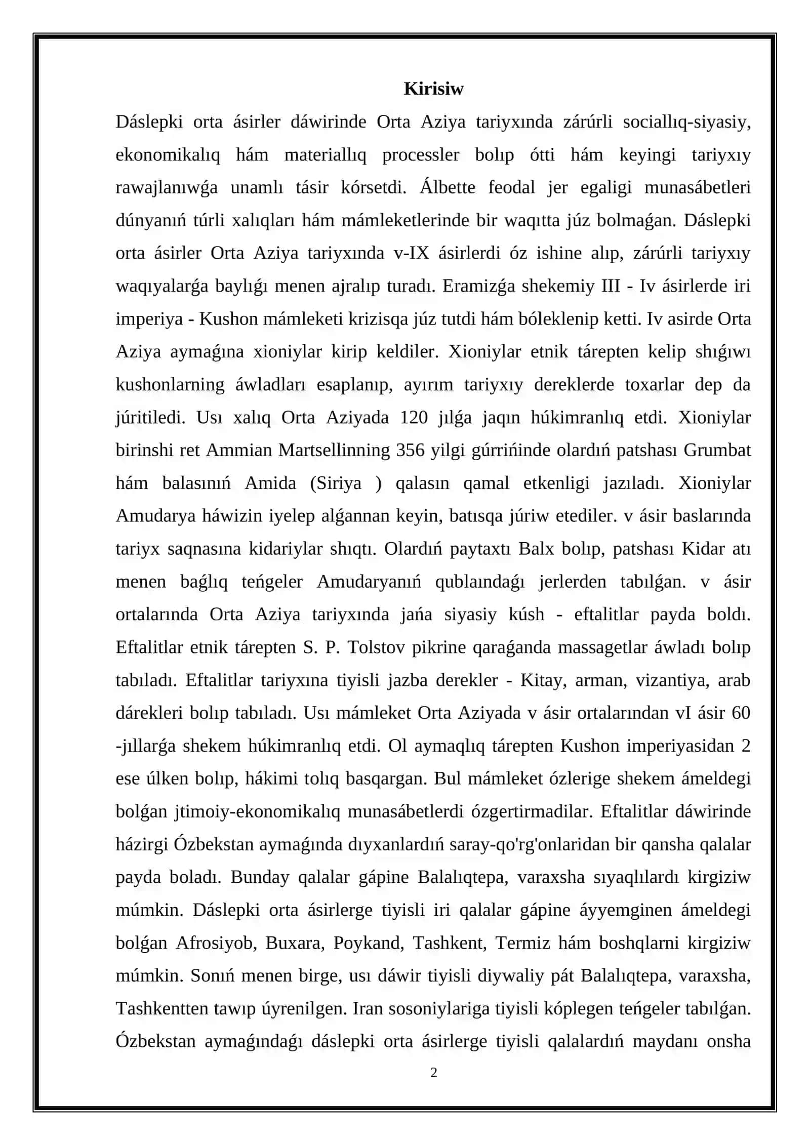 Tashkent ulkesi erte orta asirler arxeologiyasi 2