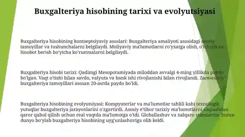 Bug'Alteriya Hisobining Konseptual Asoslari 2