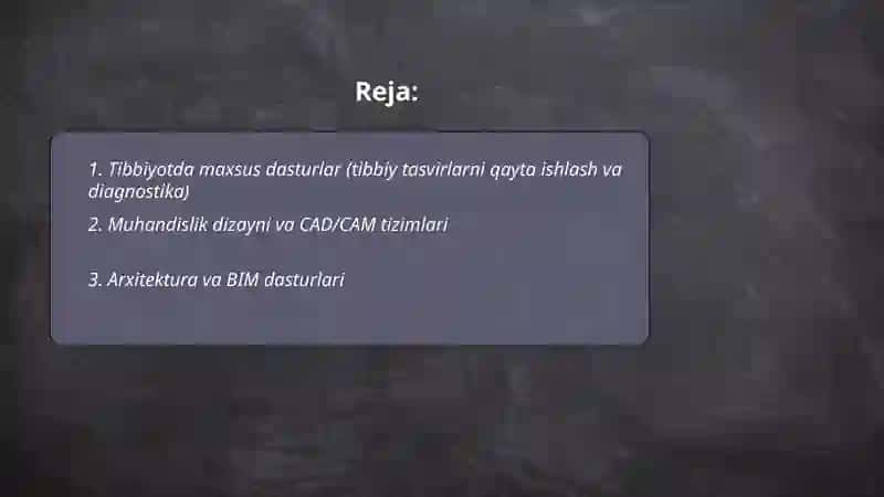 Tibbiyotda maxsus dasturlar (tibbiy tasvirlarni qayta ishlash va diagnostika) 2