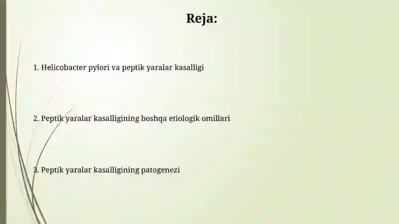 Peptik yarali kasallikning oldini olish 2