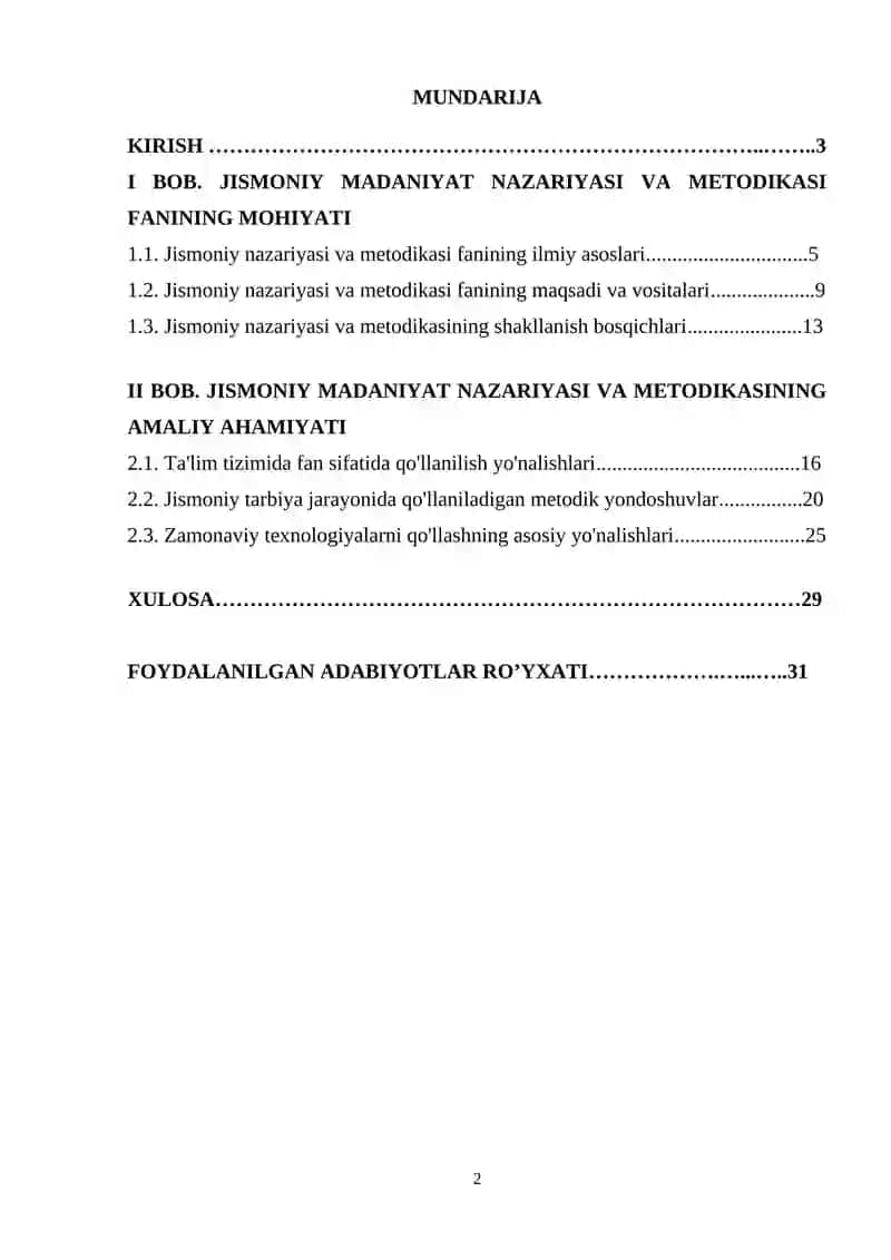 Jismoniy Madaniyat Nazariyasi va Metodikasi Fanining Maqsadi va Vazifalari 2