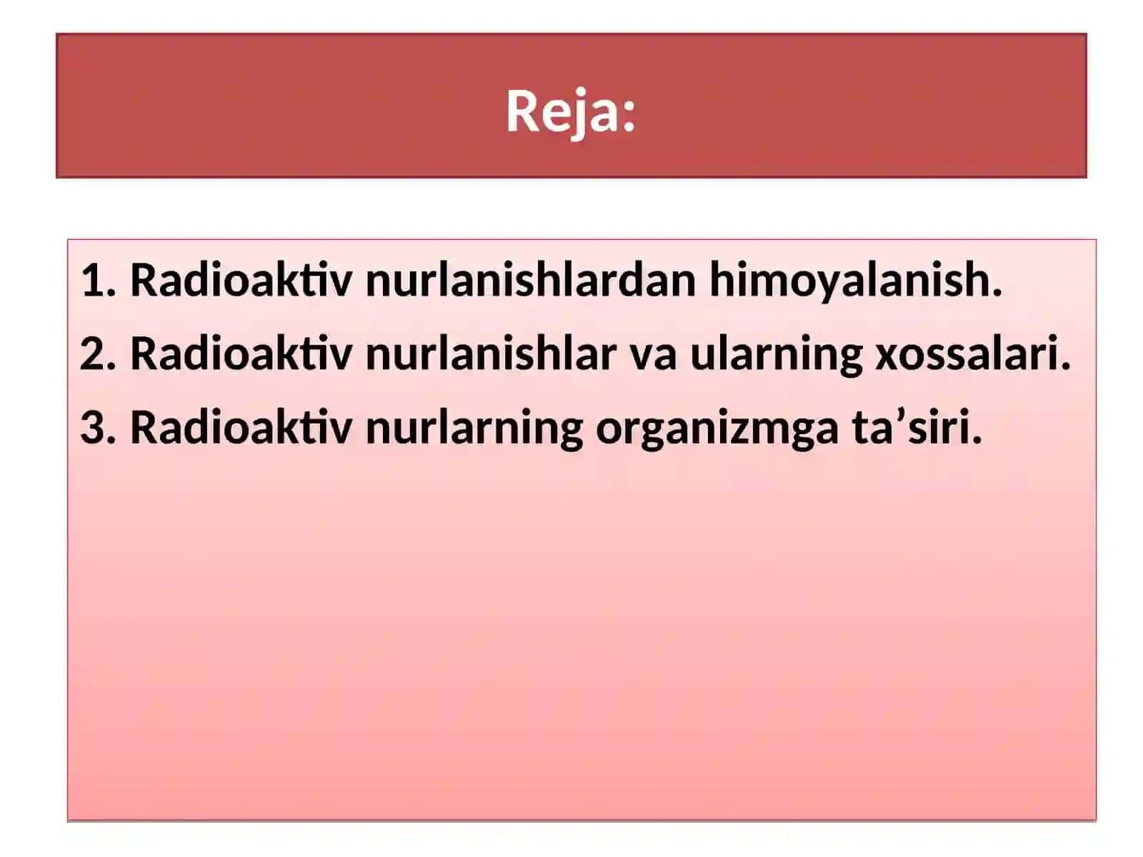 Ishlab chiqarishda zararli nurlanishlar va ularning inson organizmiga ta’siri 2