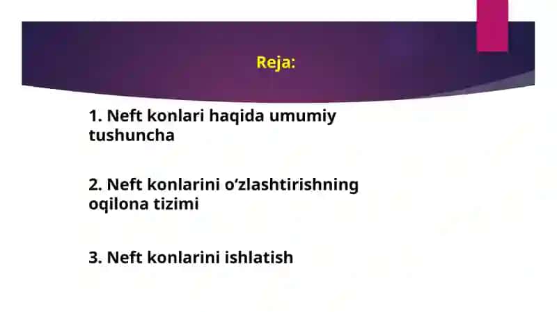 Neft konlarini ishlatish bosqichlarining umumiy tavsifi 2