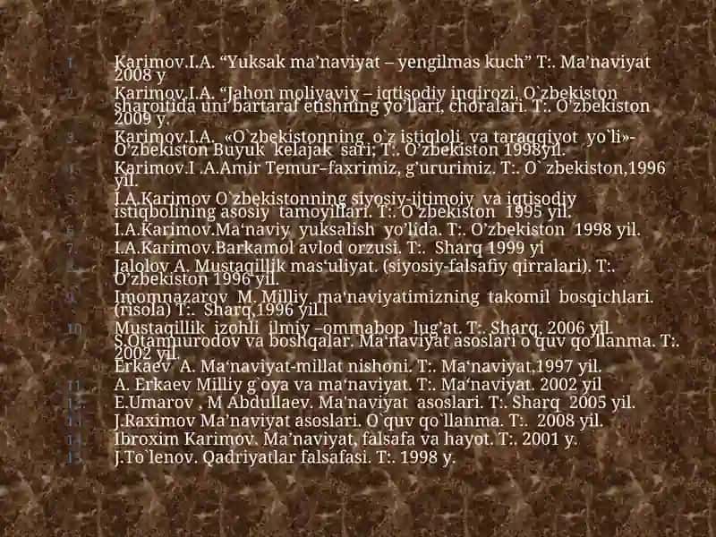 I.Karimovning ma'naviyat tushunchasi 2