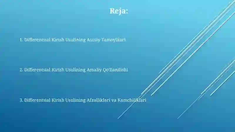 Differensial ostiga kiritish usuli 2