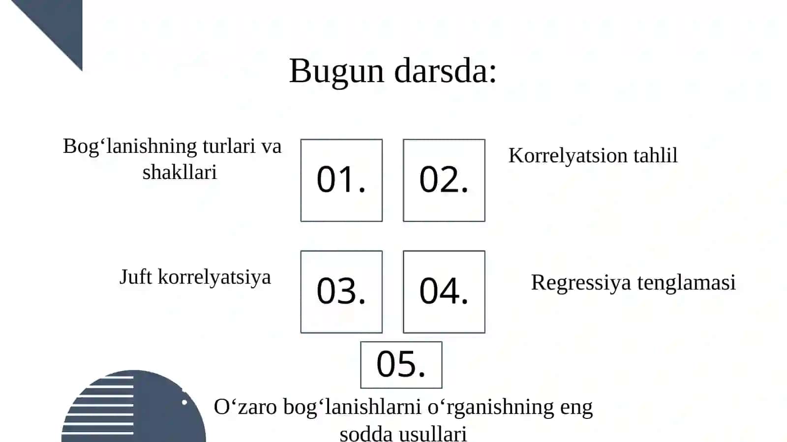 Bog‘lanishni statistik o‘rganish 2