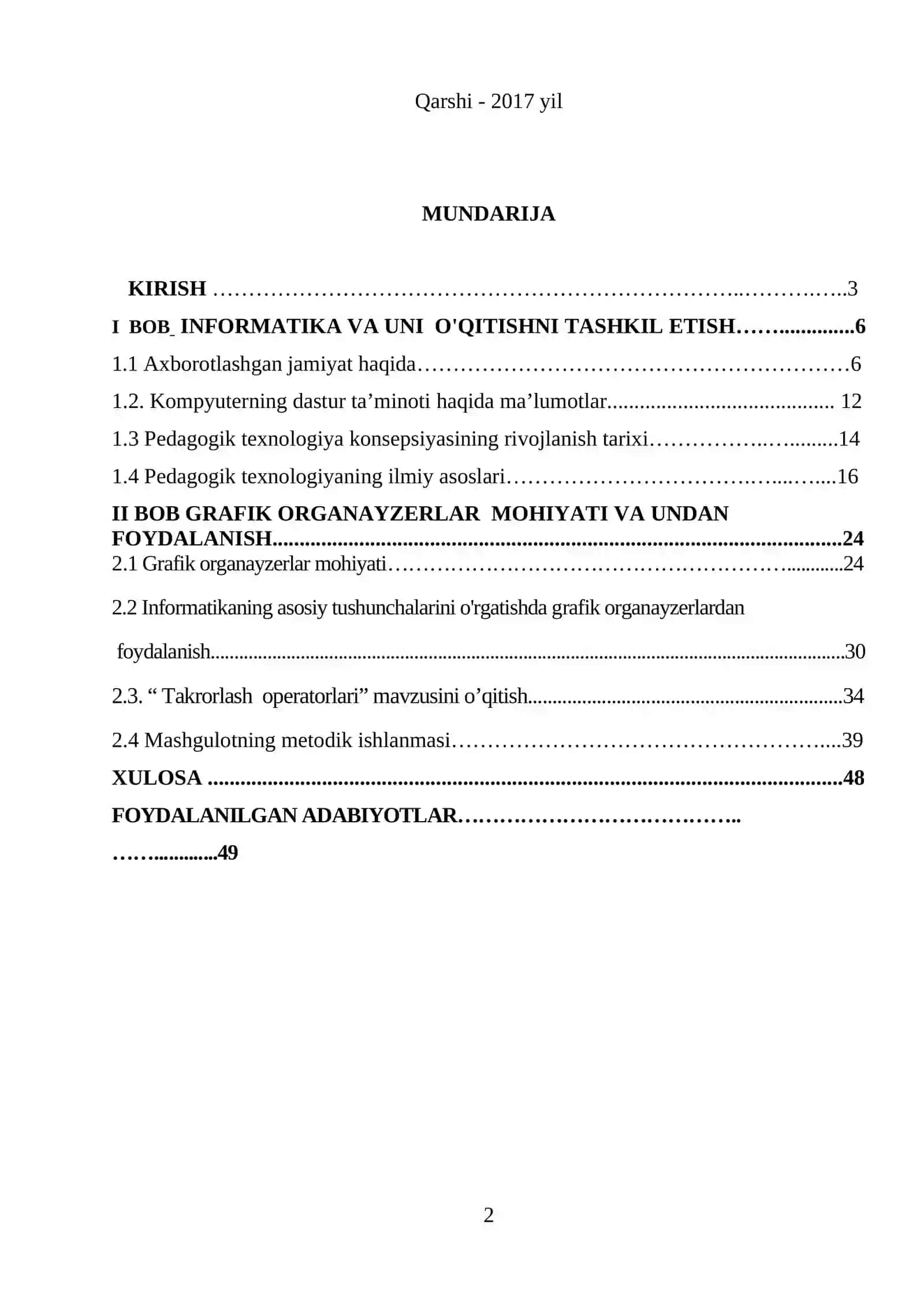 Informatika o’qitishda grafik organayzerlardan foydalanish 2