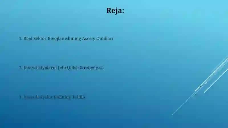 Real Sektor Rivojlanishining Asosiy Omillari 2
